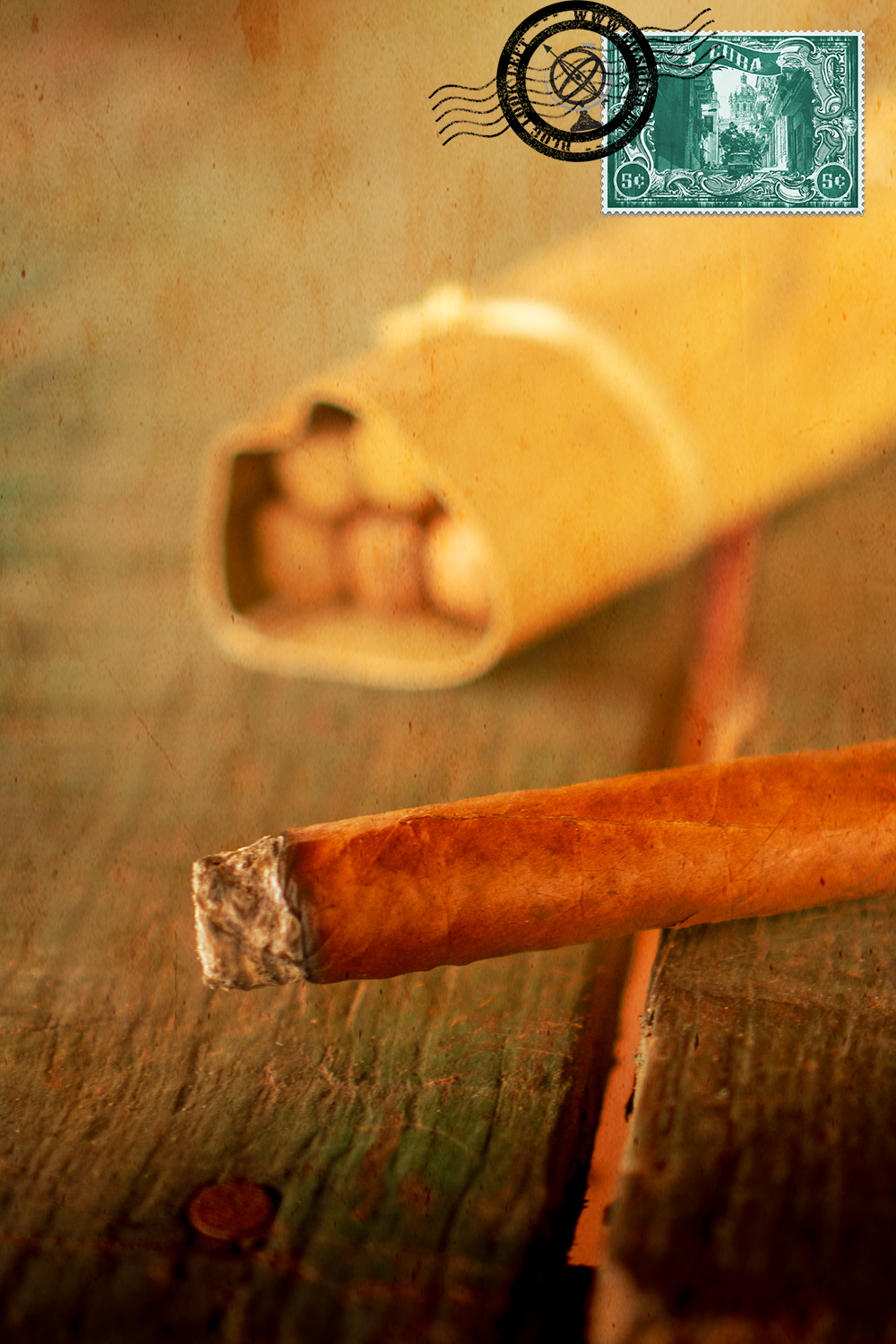 Hand-rolled Cuban cigars