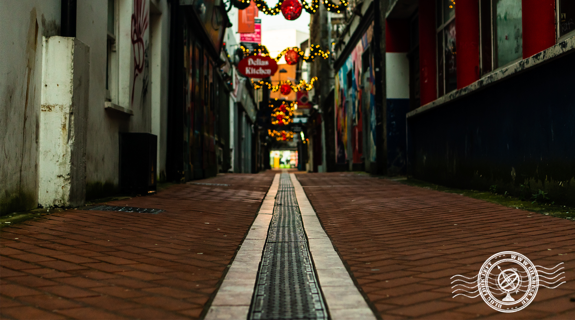 Ruela Carey's Lane, junto à Rua St. Patrick's